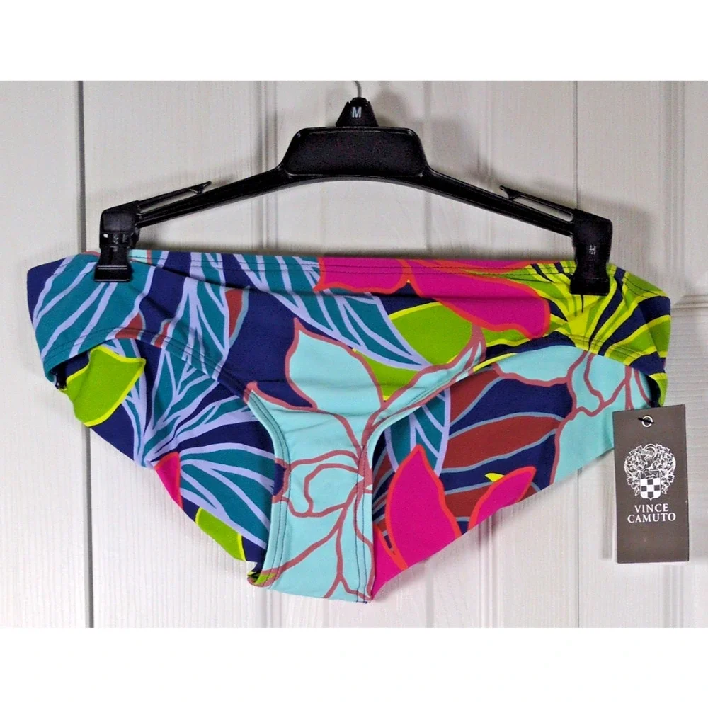 Vince Camuto Swim Bikini Bottoms M Medium NWT Multi Color Floral Ruched Back